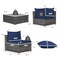 Costway 7PCS Patio Rattan Furniture Set Sectional Sofa Cushioned Garden Navy